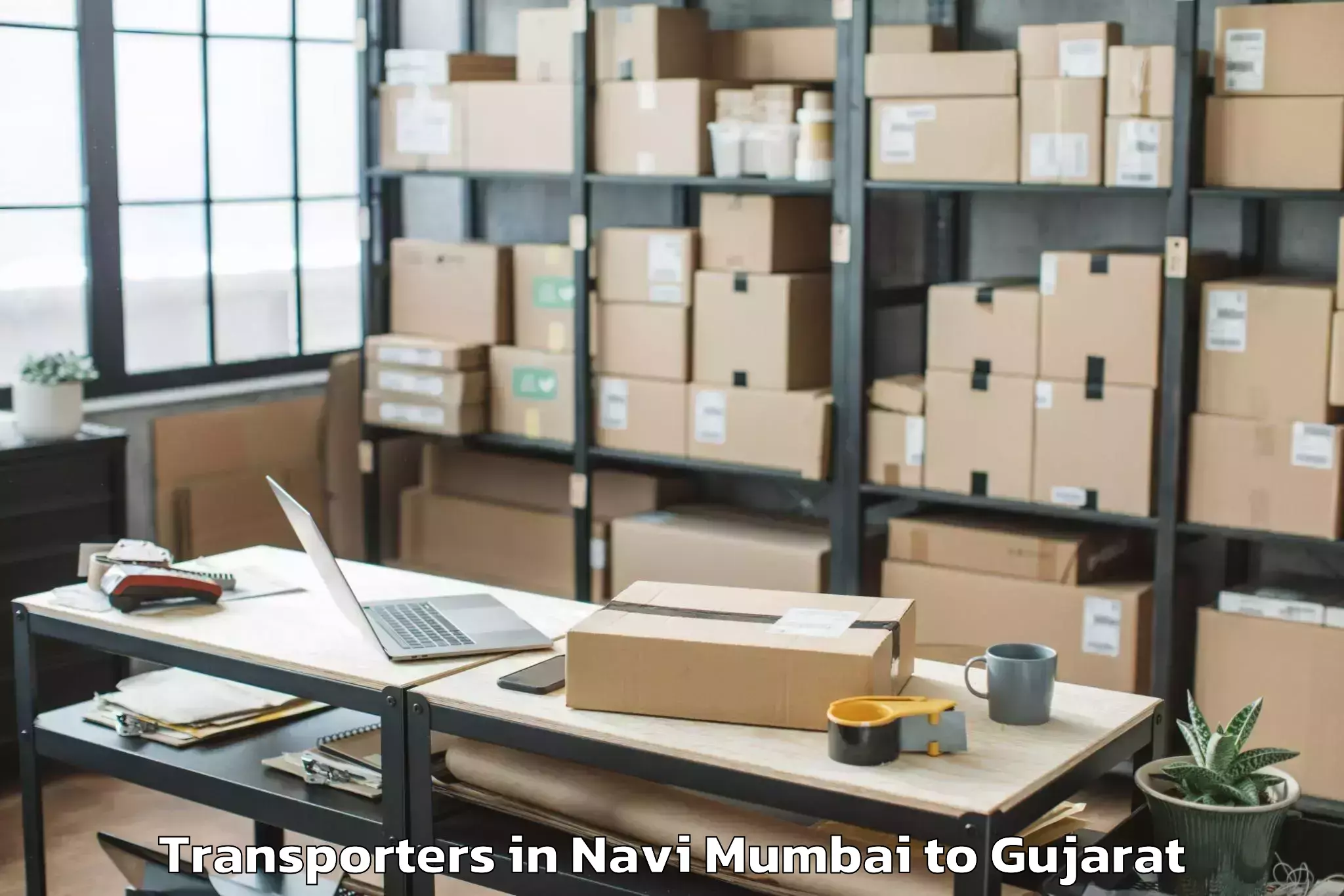 Professional Navi Mumbai to Gujarat National Law Universit Transporters